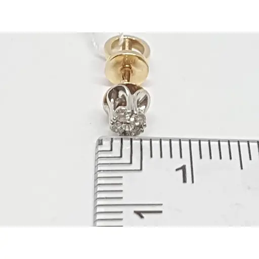 Золотые серьги-пуссеты Харьковская ювелирная фабрика с бриллиантами. 880110-СП - фото 4