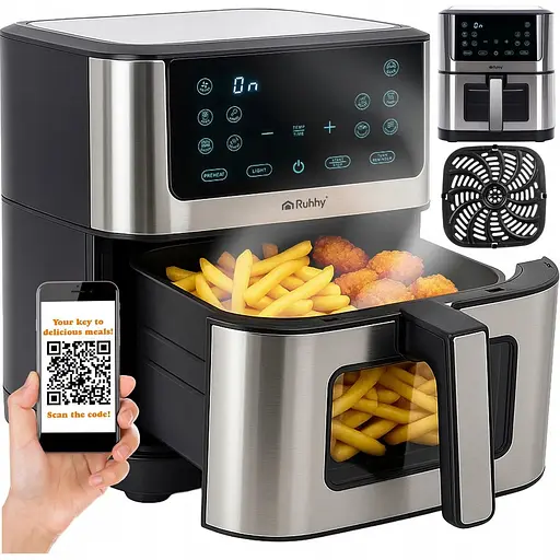 Аерофритюрниця RUHHY 25512 XXL 8 л (1800 Вт) на 10 програм - фото 1