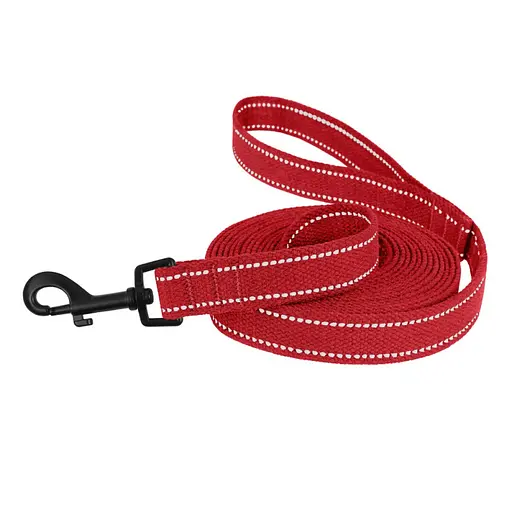 Поводок для собак Barksi Сotton с карабином квадратное ушко 200x2.5 см красный - фото 2