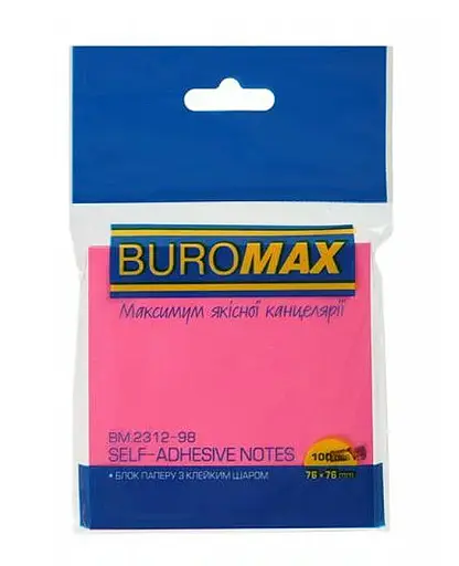 Блок для заметок Neon, 76x76 мм, 100 листов (в ассортименте)