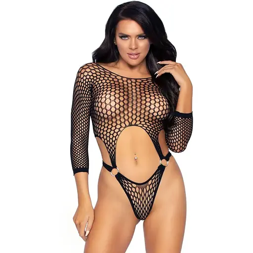 Боді Leg Avenue Top bodysuit with thong back Black