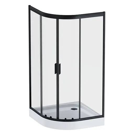 Душевая кабина Am.Pm Gem 1/4 Round 100x100 см без поддона black W90UG-401-100BT, прозрачный, черный - фото 8