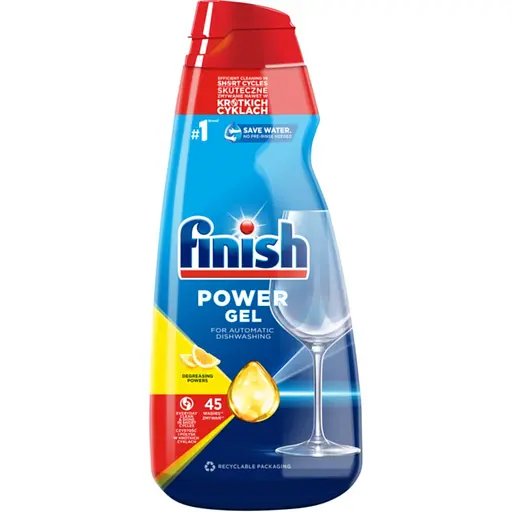 Гель для мытья посуды в посудомоечной машине FINISH All In One Max Lemon Power Gel 900 мл