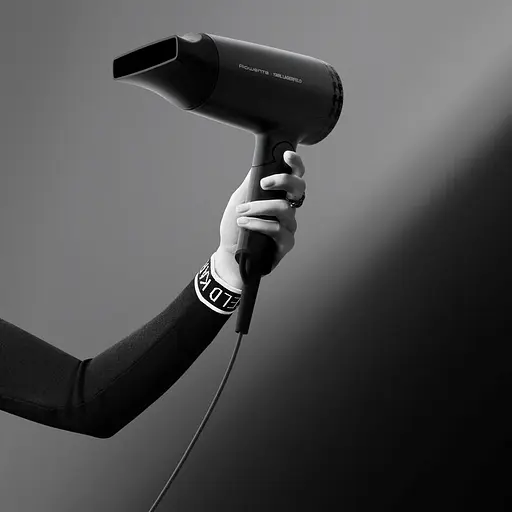 Фен Rowenta Karl Lagerfeld Express Style дорожный, 1600 Вт, 2 режима, холодный обдув, складная ручка, черный - фото 7