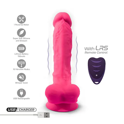 Вибратор Silexd Dildo Model 1 Size 8" LRS, 20 см (розовый) - фото 5
