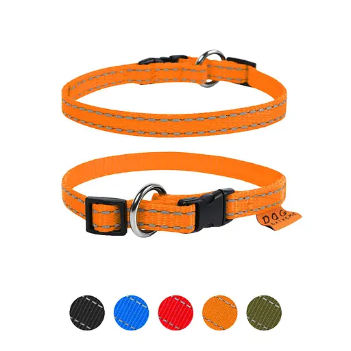 Ошейник Dog Extreme из нейлона регулируемый (ширина 14мм длина 23-35см) оранжевый - фото 2