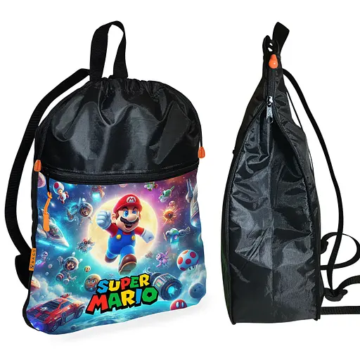 Рюкзак-мешок для обуви,спортивной формы Супер Марио "Super Mario" детская сумка для сменки (01311)