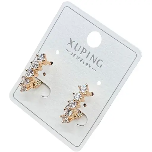 Сережки Xuping з кристалами гіпоалергенне медичне золото - фото 1