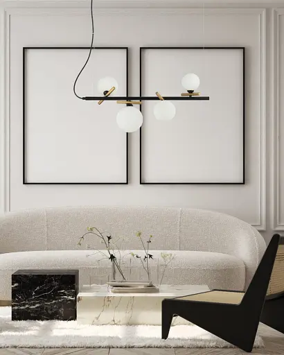 Підвісний світильник, люстра Italux PND-5622-4-BK-W Reverso G9 4x25W IP20 Чорний - фото 2