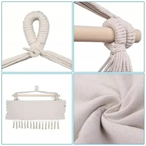 Підвісне крісло гамак бразильський стілець Interlook ZY-V004 + 2 подушки Beige - фото 5