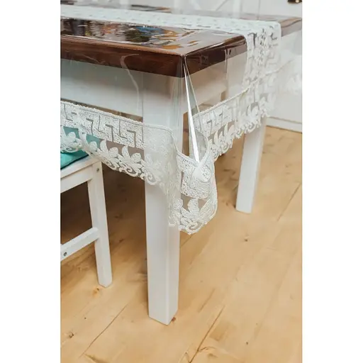 Силиконовая скатерть с молочным Версаче 100х100 см