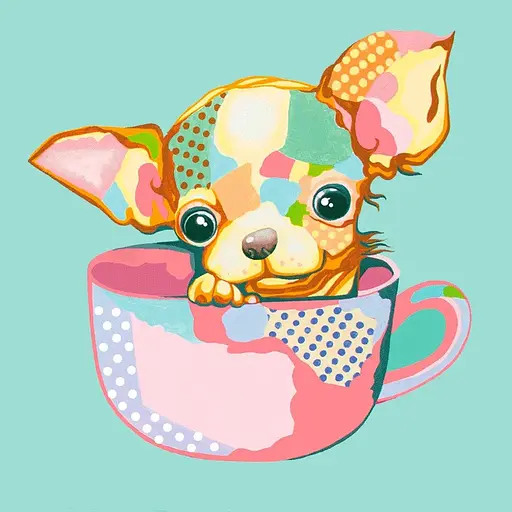 Полотно на ХДФ с контуром Arteo Pop Art Puppy 20×20 хлопок акрил