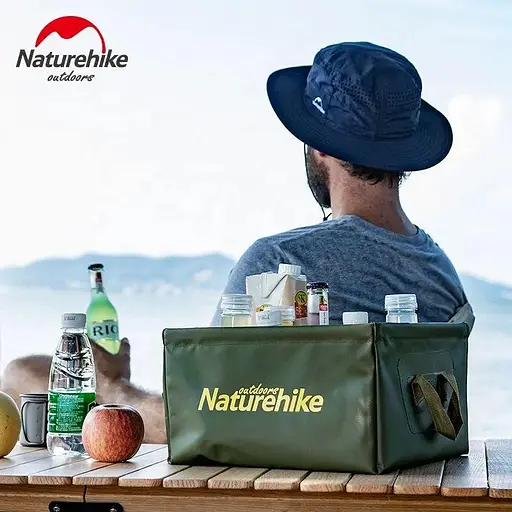 Складаний контейнер для води із ПВХ Naturehike NH19SJ007 Square bucket 13л (Зелений) - фото 5