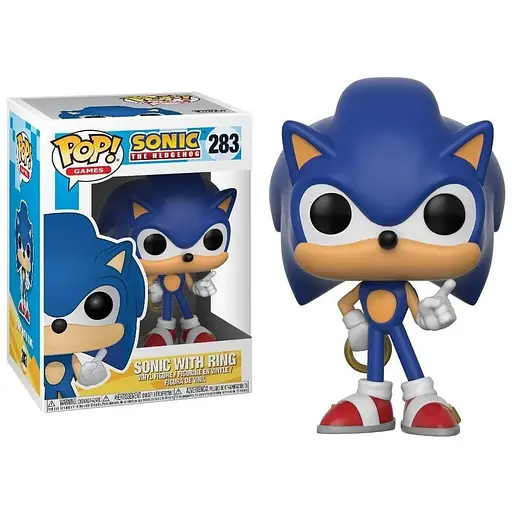 Фигурка Funko Pop Ёж Соник с кольцом Games Sonic The Hedgehog 10см SH 283 - фото 1