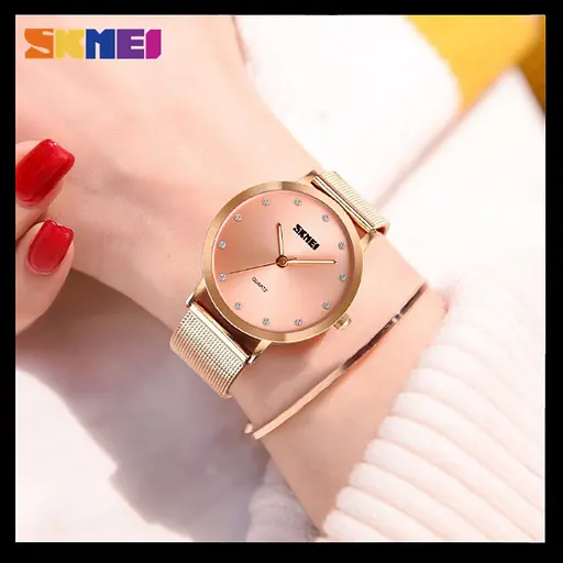 Женские классические часы Skmei 1291 angel (Золотистый) - фото 6