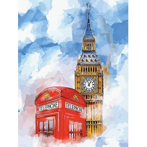 Полотно на картоне с контуром Rosa Start Города №1 30х40 хлопок акрил