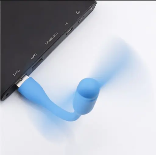 Портативний гнучкий USB міні-вентилятор для ноутбука/powerbank (Blue) - фото 2
