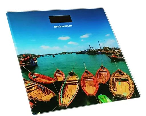 Напольные электронные весы бытовые Grunhelm BES-BOA стеклянные весы Морской причал 180 кг - фото 4