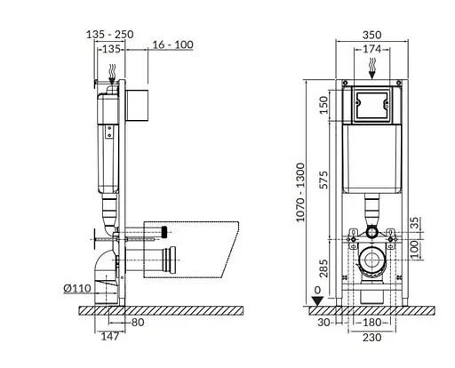 Інсталяція для унітазу Cersanit Tech Line Base K97-491 - фото 2