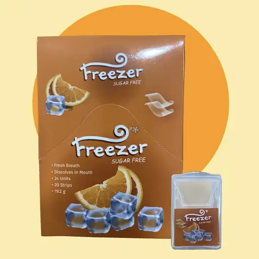 Смужки Freezer  шалений апельсин, для свіжого подиху,  у наборі 24 коробочки по 20 смужок- аркушів у кожній - фото 3