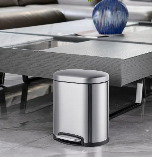 Мусорное ведро Mixxus Premium Topper-TC0205 SS Color с плавным закрытием овальное 5 л нержавейка (MI7059)  - фото 3