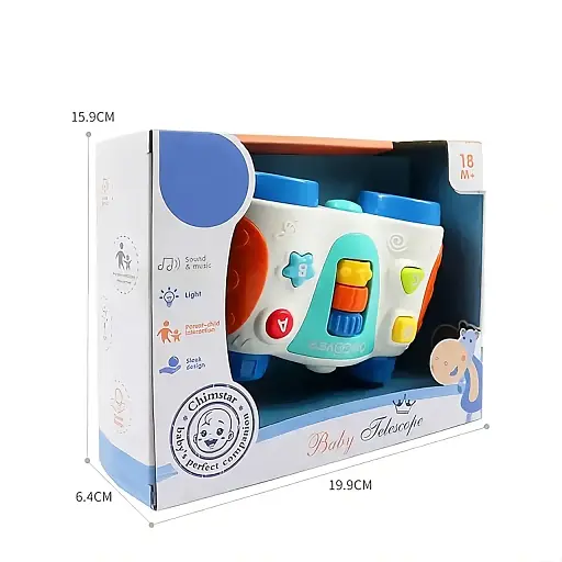 Розвиваючий бінокль знань WToys 66770, музична іграшка з українською озвучкою та пальчиковими іграми, блакитний - фото 2