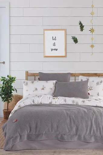 Постільна білизна Sherwood Grey (Фланель + Шерпа) Istanbul pbe0051507 - фото 1