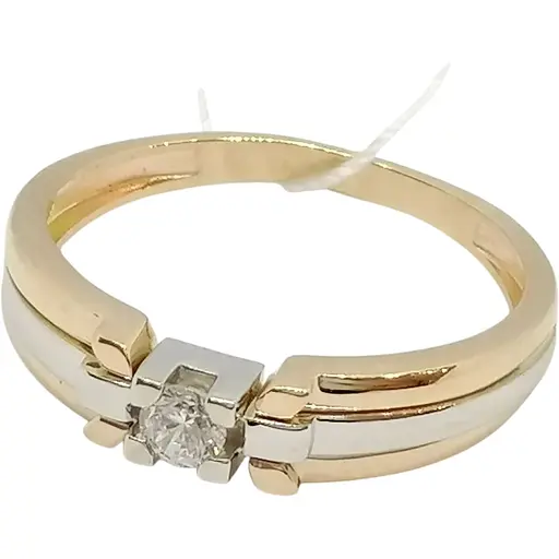 Золотое кольцо Столичная Ювелирная Фабрика с фианитом. 140632 17