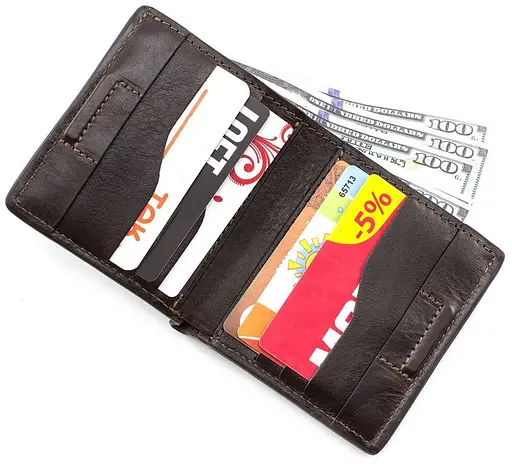 Мужской кожаный кошелек Grande Pelle 11.5х11.5х3 см acs0024456 - фото 5