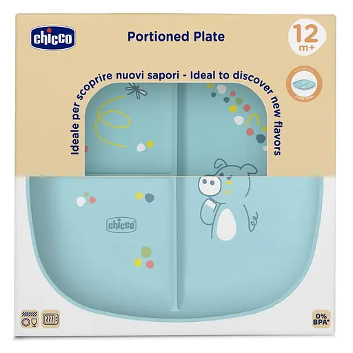 Тарілка секційна Chicco 12м+ блакитна (16003.25) - фото 3