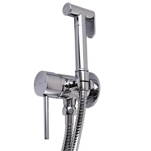 Змішувач гігієнічний TOPAZ LOFT TLF 32106-H39-C латунний моноблок для ванної з душовим шлангом і кріпленням - фото 6