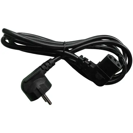 Шнур сетевой компьютерный 3x0.75 мм угловой 1.8 м черный