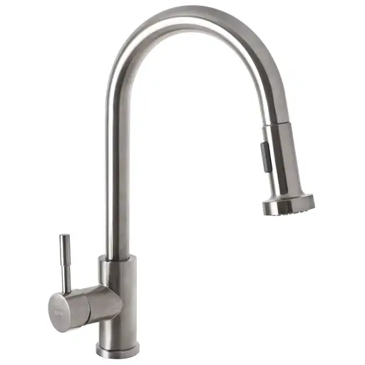 Змішувач для кухні з висувним виливом Zerix LR76005-1 LL1200 Нержавіюча сталь - фото 1