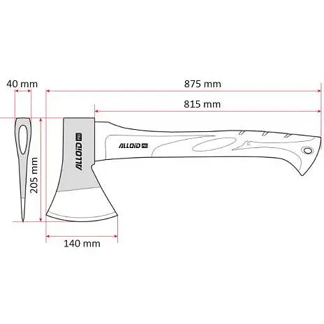 Топор Alloid ручка из древесиныгикори 1500 г 88 см AW-80821500) - фото 2