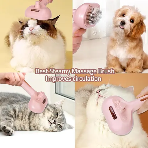 Парова щітка Cadeya для кішок, парова щітка з кнопкою пуску, самоочищається гребінець-спрей для довгошерстих і короткошерстих кішо - фото 4