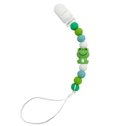 Силіконовий ланцюжок для пустушки "Жабеня" Mega Zayka MGZ-0528-4 - фото 1