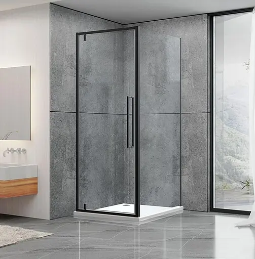 Душевая кабина Dusel DL198B + DL196B Black Matt 900x900x1900, Черный матовый, Универсальная льная, прозрачная - фото 1