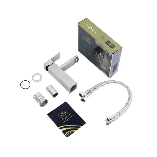 Змішувач для раковини Kroner KRP Edelstahl Kubus - ESG010 CV023009 Хром матовий - фото 7