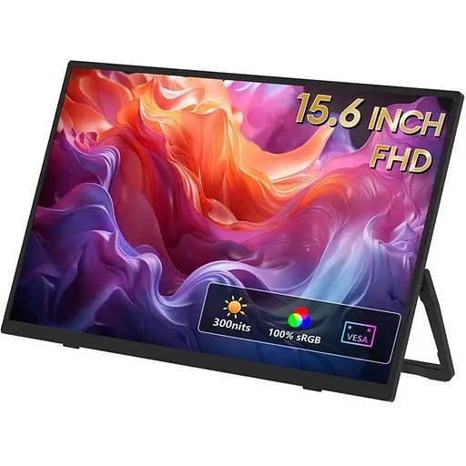 Монітор 15.6" Zeuslap ZP156 WLED, IPS, 1920x1080 (16:9), 4 мс, 60 Гц, 300 кд/м², 800:1, 178°/178°, 2хType-C, mini-HDMI чорний - фото 1