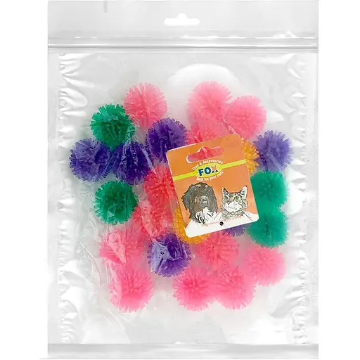 М'яч-шуршик великий Fox Літо іграшки для котів у пакеті 3.5 см в асортименті - фото 2