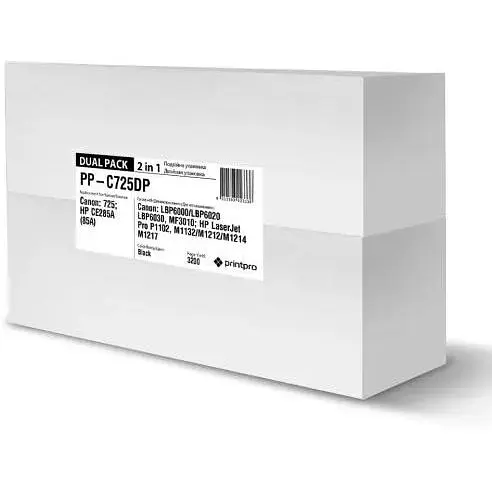 Картридж PrintPro Canon 725 Black teh0024332 - фото 1