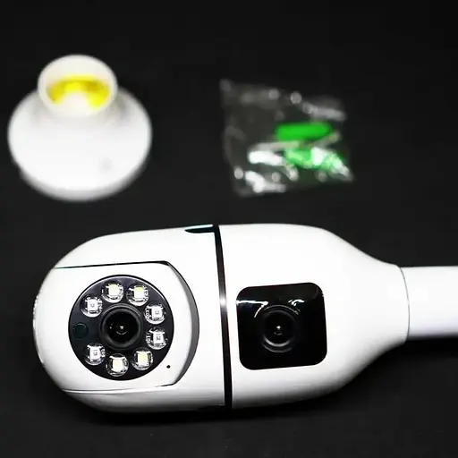IP-камера відеоспостереження UKC SQ02 E27 Wi-Fi White - фото 4