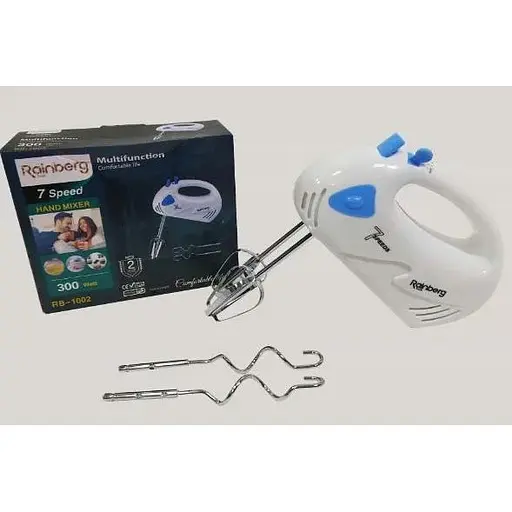 Електричний ручний міксер Rainberg RB-1002 із насадками для замішування крутого тіста 300 Вт - фото 4