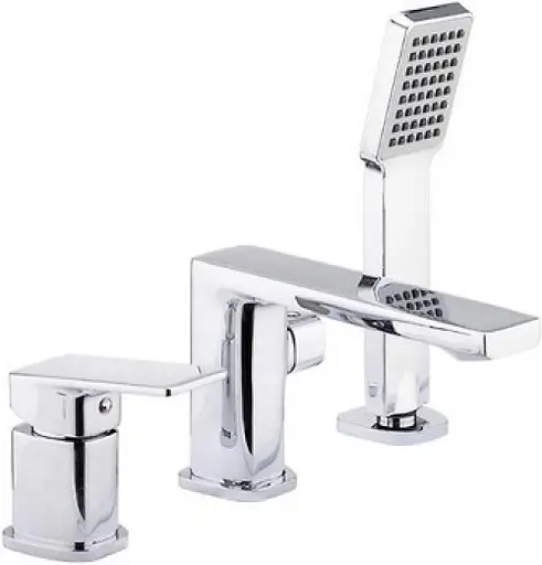 F1146 Змішувач на борт ванни врізний латунь Ø35 хром Frap 1/4 Хром - фото 1