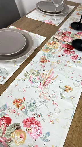 Комплект Дорожка водоотталкивающая Цветочный принт 400х40 см 4 шт. - фото 5