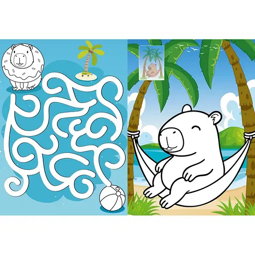 Дитяча розмальовка зі стікерами "Капібара на канікулах" CB21, 16 сторінок - фото 2