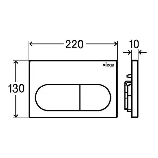 Клавіша змиву Viega Prevista Visign for Life 6 біла 773748, Хром - фото 3