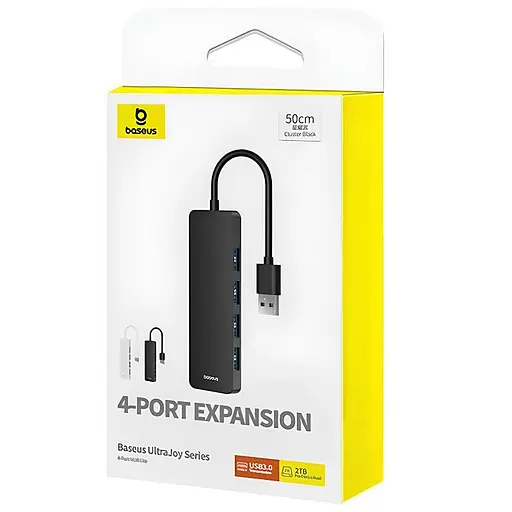 Переходник HUB Baseus UltraJoy Series 4-Port (USB-A to 4xUSB3.0+Type-C) (0.5m) (B0005280B811-04) Space Grey - фото 4