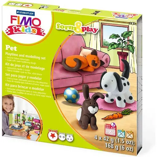 Набор пластики Fimo kids Домашние животные 4 цвета 42 г   - фото 1