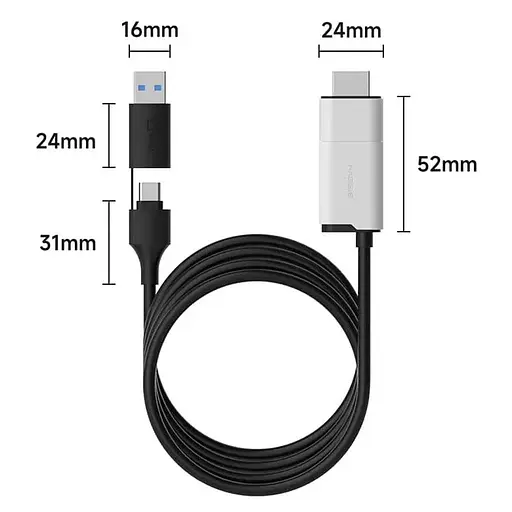 Зовнішня карта відеозахоплювача кабель Xiaomi Hagibis HDMI на USB/Type-C 1080P 60fps 100W PD (UHC10) - фото 8